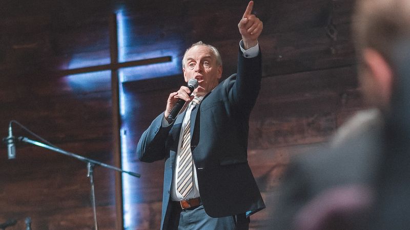 Pastor Paul Bertram preaching