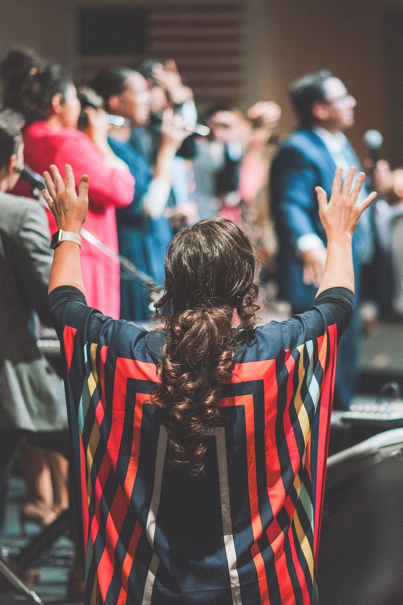 Worship with hands raised